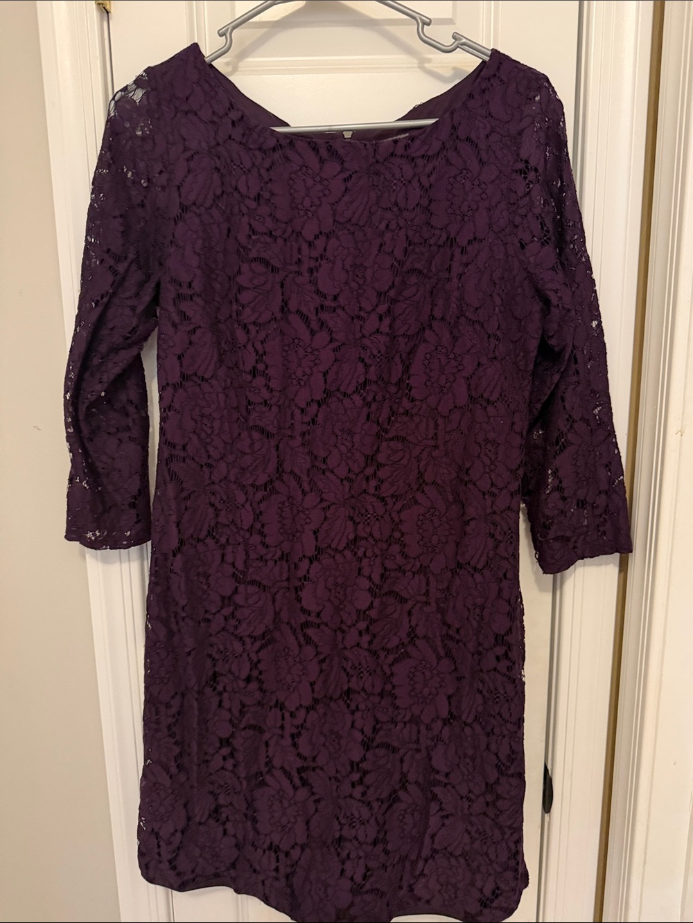 Vince Camuto Plum Lace Midi Dress